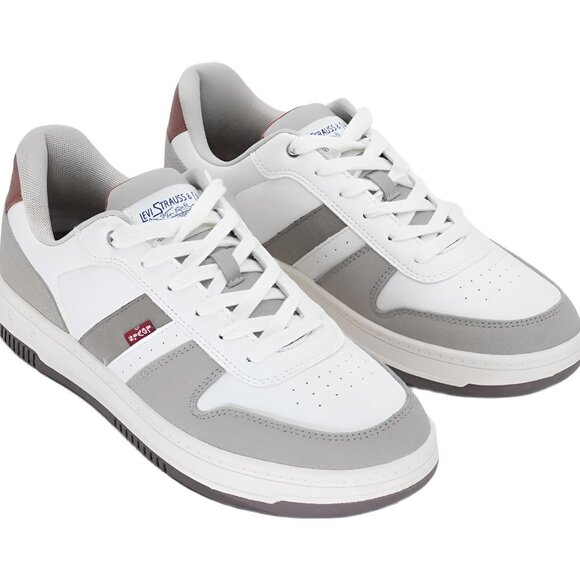 Levis Mens Low Top White Gray Sneakers Casual Trainers 8M main image 6
